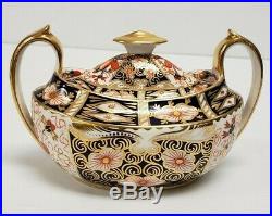 Tiffany Royal Crown Derby Traditional Imari 2451 Covered 7 Sugar Bowl Tea Set