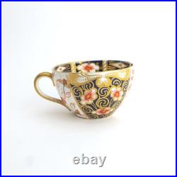 Traditional Imari (2451) Royal Crown Derby Set of 4 Flat Cups & 5 Saucers FLAWS