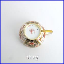Traditional Imari (2451) Royal Crown Derby Set of 4 Flat Cups & 5 Saucers FLAWS