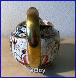 Traditional Imari ROYAL CROWN DERBY 2451 9 wide Teapot Blue Orange Gold