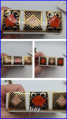 Trinket Box Royal Crown Derby Old Imari 1128 Lid Bone China Vintage 1970 England