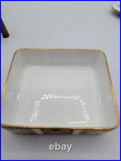Trinket Box Royal Crown Derby Old Imari 1128 Lid Bone China Vintage 1970 England