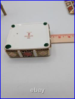 Trinket Box Royal Crown Derby Old Imari 1128 Lid Bone China Vintage 1970 England