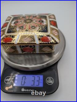 Trinket Box Royal Crown Derby Old Imari 1128 Lid Bone China Vintage 1970 England