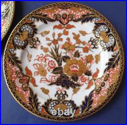 Two 1880's Royal Crown Derby Kings Dessert Plates 6-3/4 Extra Gold