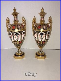 Two Royal Crown Derby Old Imari 12 Covered Urns. Yes, TWO