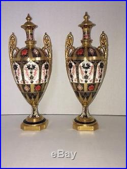 Two Royal Crown Derby Old Imari 12 Covered Urns. Yes, TWO