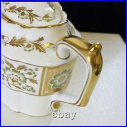 Used Royal Crown Derby Green Derby Panel Tea Set