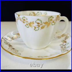 Used Royal Crown Derby Green Derby Panel Tea Set