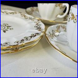 Used Royal Crown Derby Green Derby Panel Tea Set