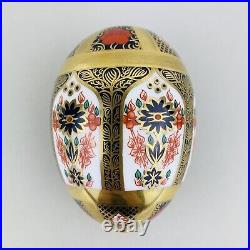 VTG Royal Crown Derby Old Imari Egg with Stand Paperweight c1992 Bone China 13.5cm