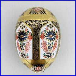 VTG Royal Crown Derby Old Imari Egg with Stand Paperweight c1992 Bone China 13.5cm