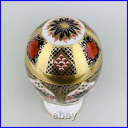 VTG Royal Crown Derby Old Imari Egg with Stand Paperweight c1992 Bone China 13.5cm