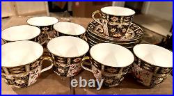 VTG SET of 16 Royal Crown Derby #2451 Imari Tea Set 8-Teacups/8-Saucers NICE