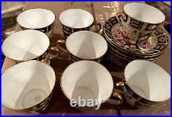 VTG SET of 16 Royal Crown Derby #2451 Imari Tea Set 8-Teacups/8-Saucers NICE