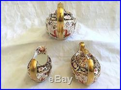 Very Fine Antique ROYAL CROWN DERBY 2451 IMARI Teapot Creamer & Sugar Tea Set