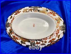 Very RARE Antique Royal Crown Derby 1877 Porcelain Oval Vegetable Tureen KINGS