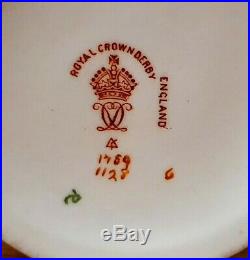Very Rare Royal Crown Derby Imari 1128 PAIR OF WHITE JEWELLED VASES c. 1918