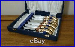 Very Rare Royal Crown Derby Imari 1128 SET OF 6 KNIVES Boxed Beautiful