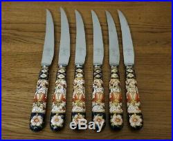 Very Rare Royal Crown Derby Imari 2451 SET OF 6 KNIVES & FORKS Beautiful