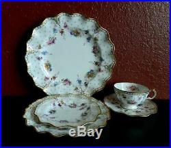 Vintage 5 Piece Place Setting ROYAL CROWN DERBY ANTOINETTE withFooted Cup #1