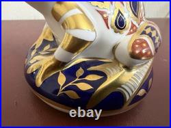Vintage Pair Royal Crown Derby Imari Frog Paperweights Gold Stopper Top Quality