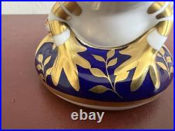 Vintage Pair Royal Crown Derby Imari Frog Paperweights Gold Stopper Top Quality