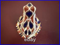 Vintage Pair Royal Crown Derby Imari Frog Paperweights Gold Stopper Top Quality