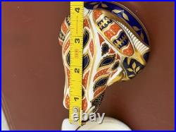 Vintage Pair Royal Crown Derby Imari Frog Paperweights Gold Stopper Top Quality