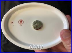 Vintage ROYAL CROWN DERBY Swan Paperweight White with22K Gold Gild Lotus Flowers