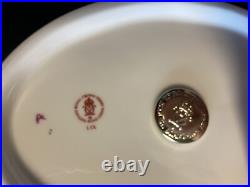 Vintage ROYAL CROWN DERBY Swan Paperweight White with22K Gold Gild Lotus Flowers