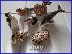 Vintage Royal Crown Derby 22k Paint Collection Turtle, Quail, Pheasant, Dragon, Crab