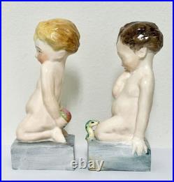 Vintage Royal Crown Derby Adam And Eve Figurine England Extremely Rare! Read