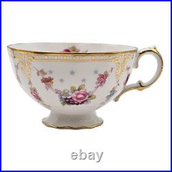 Vintage Royal Crown Derby Antoinette Fine Bone China Floral Tea Cup & Saucer