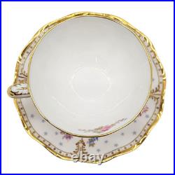 Vintage Royal Crown Derby Antoinette Fine Bone China Floral Tea Cup & Saucer