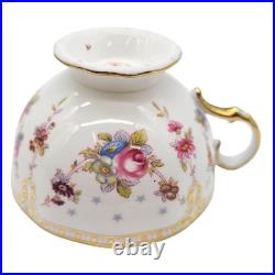 Vintage Royal Crown Derby Antoinette Fine Bone China Floral Tea Cup & Saucer
