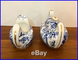 Vintage Royal Crown Derby Blue Mikado Sugar & Creamer Set English Bone China