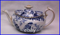 Vintage Royal Crown Derby Blue Mikado Tea Set Teapot Creamer Sugar Bowl