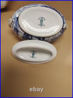 Vintage Royal Crown Derby Blue Mikado Tea Set Teapot Creamer & Sugar Bowl UNUSED