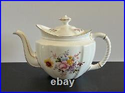 Vintage Royal Crown Derby Bone China 4 Pc Teapot Tea Set Derby Posies