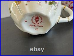 Vintage Royal Crown Derby Bone China 4 Pc Teapot Tea Set Derby Posies