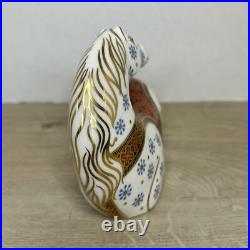 Vintage Royal Crown Derby Bone China Imari Horse Figurine Gold Stopper Mint