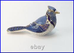 Vintage Royal Crown Derby China Wren Blue Bird Gold Accents Silver Plug Marked