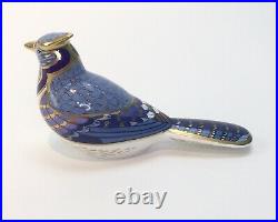 Vintage Royal Crown Derby China Wren Blue Bird Gold Accents Silver Plug Marked