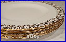 Vintage Royal Crown Derby Fine Bone China Heraldic Gold 4 Place Setting
