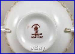 Vintage Royal Crown Derby Gold Aves Cream Soup Coupes/cups & Saucers X 6 1st