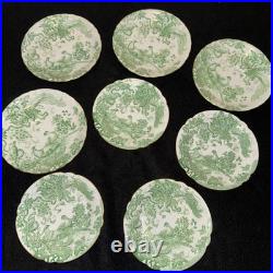 Vintage Royal Crown Derby Green Aves Bone China 38 Pc Tea Dinner Set