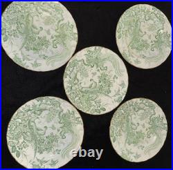 Vintage Royal Crown Derby Green Aves Bone China 38 Pc Tea Dinner Set