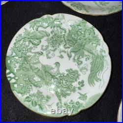 Vintage Royal Crown Derby Green Aves Bone China 38 Pc Tea Dinner Set