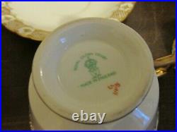 Vintage Royal Crown Derby Heraldic Gold England Set Of 6 Cup And Saucer